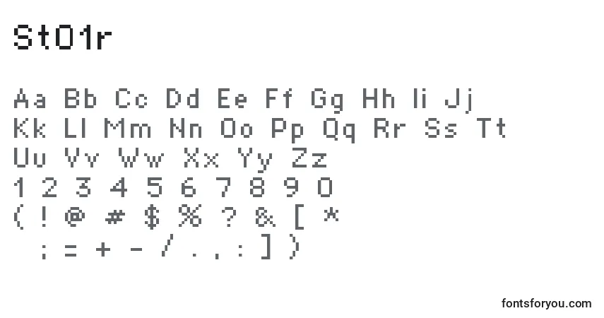 Шрифт St01r – алфавит, цифры, специальные символы