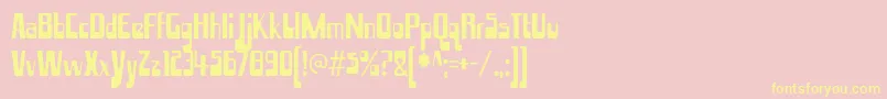 hamma mamma jamma-fontti – keltaiset fontit vaaleanpunaisella taustalla