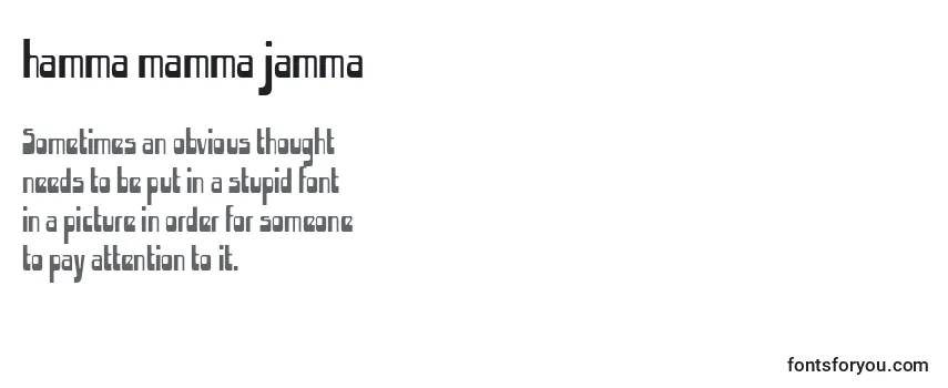 Überblick über die Schriftart Hamma mamma jamma