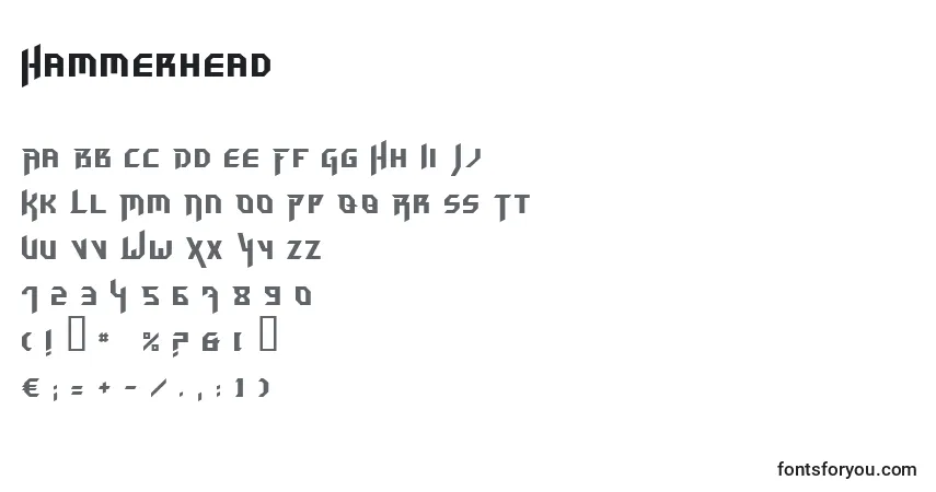 Schriftart Hammerhead (128921) – Alphabet, Zahlen, spezielle Symbole