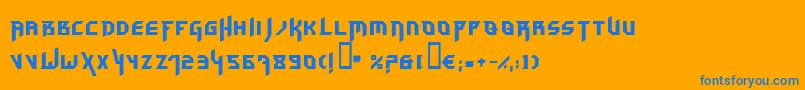 Hammerhead-Schriftart – Blaue Schriften auf orangefarbenem Hintergrund