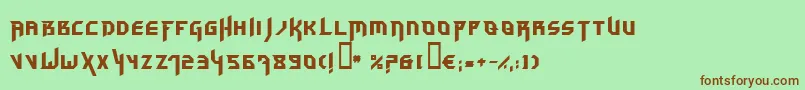 フォントHammerhead – 緑の背景に茶色のフォント