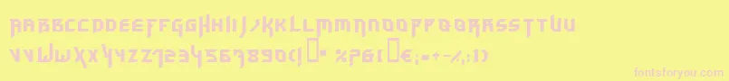 Fonte Hammerhead – fontes rosa em um fundo amarelo