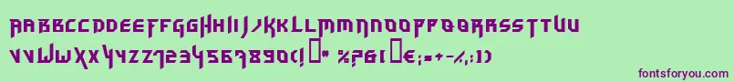 Hammerhead-Schriftart – Violette Schriften auf grünem Hintergrund