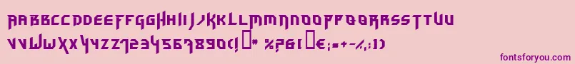 Hammerhead-fontti – violetit fontit vaaleanpunaisella taustalla