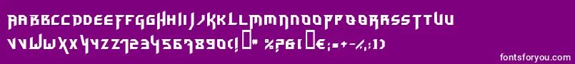 フォントHammerhead – 紫の背景に白い文字