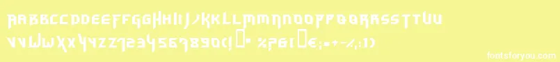 フォントHammerhead – 黄色い背景に白い文字