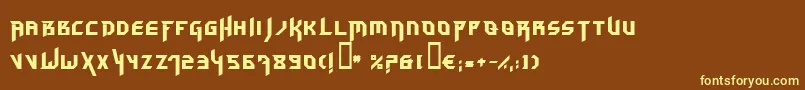 Hammerhead-fontti – keltaiset fontit ruskealla taustalla