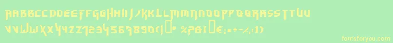 Hammerhead Font – Yellow Fonts on Green Background