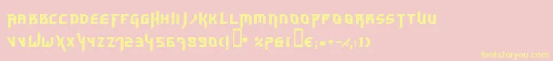 フォントHammerhead – 黄色のフォント、ピンクの背景