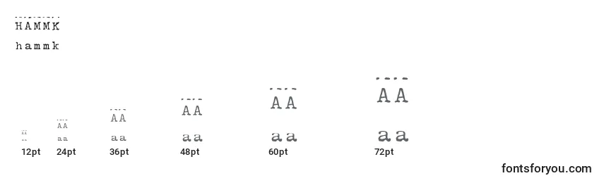Größen der Schriftart HAMMK    (128922)