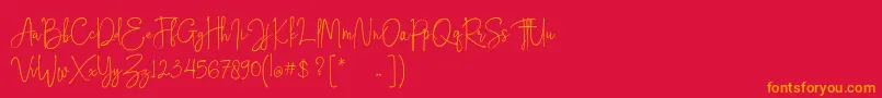 Hampton free personal use Font – Orange Fonts on Red Background