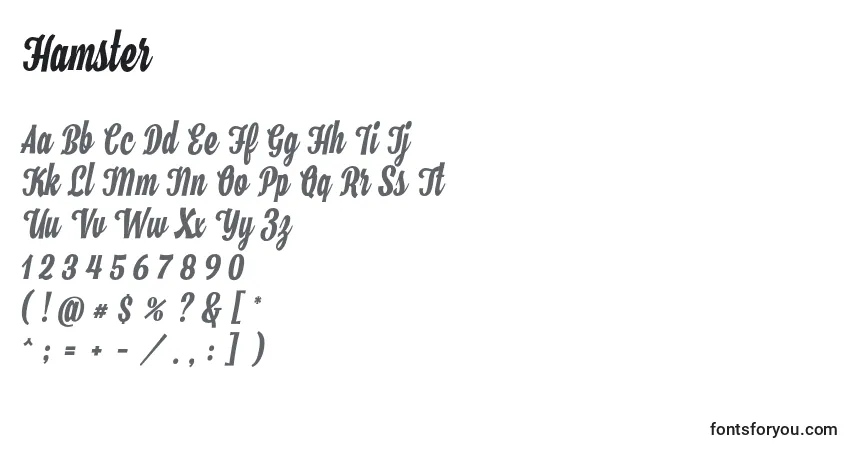 Schriftart Hamster (128925) – Alphabet, Zahlen, spezielle Symbole
