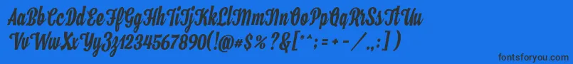 Hamster Font – Black Fonts on Blue Background