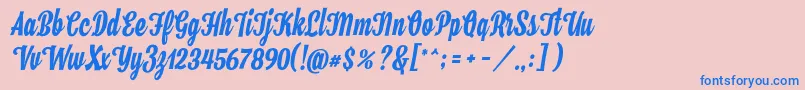 Hamster Font – Blue Fonts on Pink Background