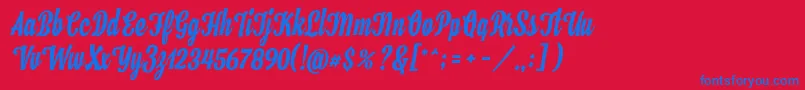 Hamster-fontti – siniset fontit punaisella taustalla
