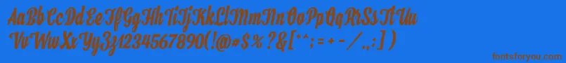 Hamster Font – Brown Fonts on Blue Background