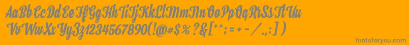 Hamster Font – Gray Fonts on Orange Background