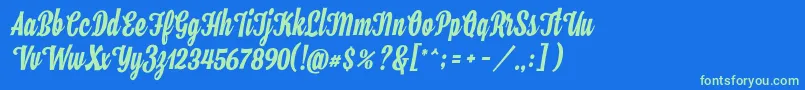 Hamster Font – Green Fonts on Blue Background