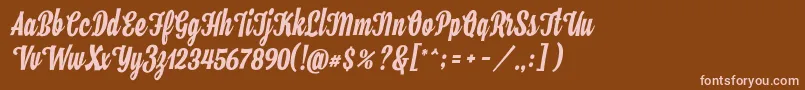 Hamster Font – Pink Fonts on Brown Background