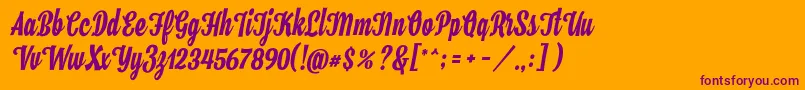 Hamster Font – Purple Fonts on Orange Background