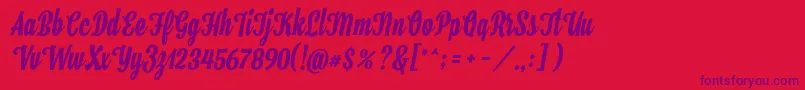 Hamster Font – Purple Fonts on Red Background