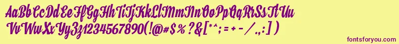 Hamster Font – Purple Fonts on Yellow Background