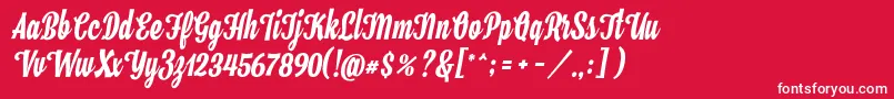 Hamster Font – White Fonts on Red Background