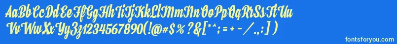 Hamster Font – Yellow Fonts on Blue Background