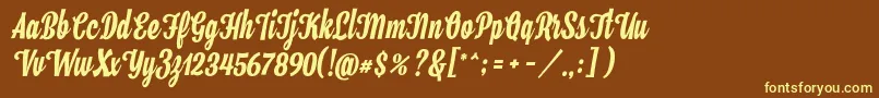 Hamster Font – Yellow Fonts on Brown Background