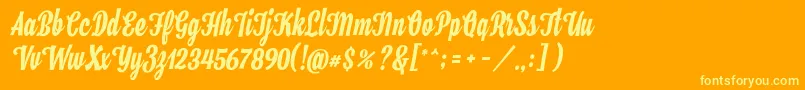 Hamster Font – Yellow Fonts on Orange Background