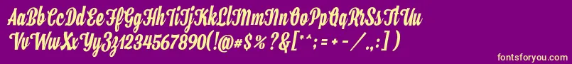 Hamster Font – Yellow Fonts on Purple Background