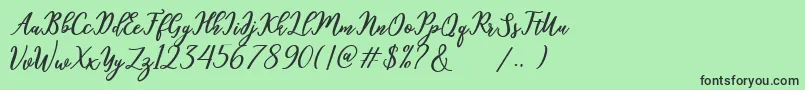 hamster Font – Black Fonts on Green Background