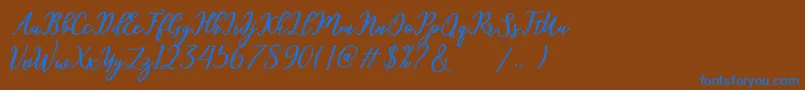 Шрифт hamster – синие шрифты на коричневом фоне