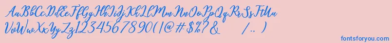 hamster Font – Blue Fonts on Pink Background