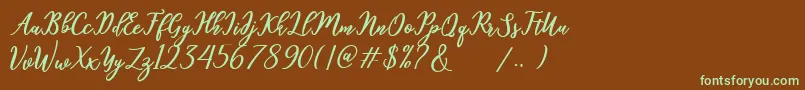 hamster Font – Green Fonts on Brown Background
