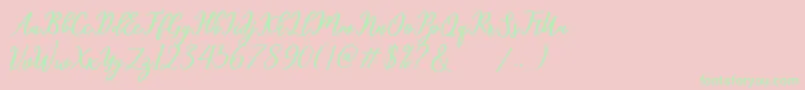 hamster-fontti – vihreät fontit vaaleanpunaisella taustalla