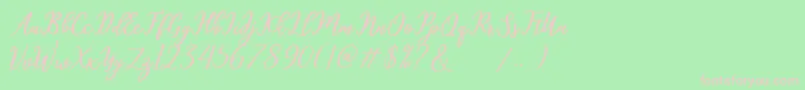 hamster-fontti – vaaleanpunaiset fontit vihreällä taustalla
