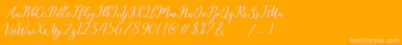 hamster Font – Pink Fonts on Orange Background