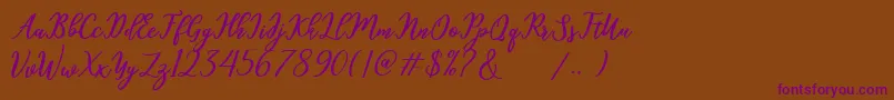 hamster Font – Purple Fonts on Brown Background