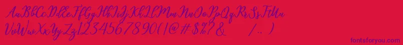 hamster Font – Purple Fonts on Red Background