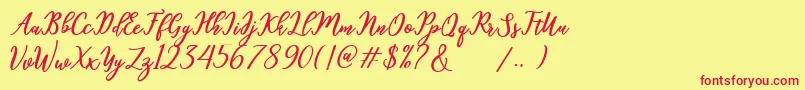 hamster Font – Red Fonts on Yellow Background