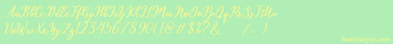 hamster Font – Yellow Fonts on Green Background