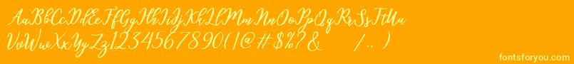 hamster Font – Yellow Fonts on Orange Background