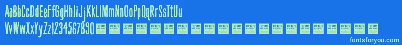 Hand Book   Demo Font – Green Fonts on Blue Background