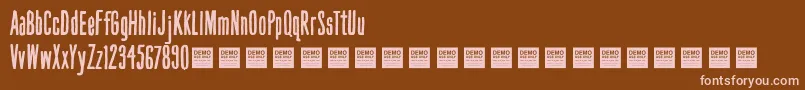 Hand Book   Demo Font – Pink Fonts on Brown Background