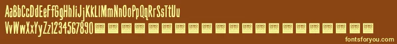 Hand Book   Demo Font – Yellow Fonts on Brown Background