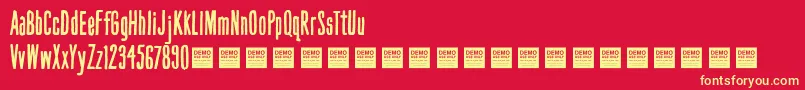 Hand Book   Demo Font – Yellow Fonts on Red Background