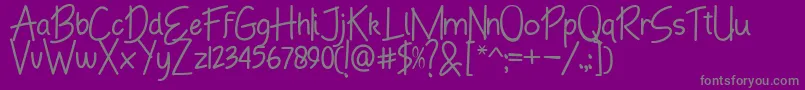 Hand Boys Font – Gray Fonts on Purple Background