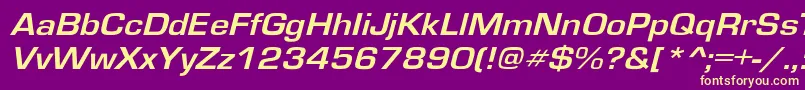 Gardenwayextobl-Schriftart – Gelbe Schriften auf violettem Hintergrund
